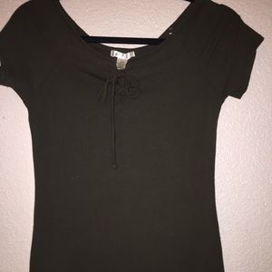 Bozzolo Lace Up Short Sleeves Dress.